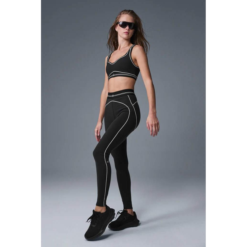 Alo Yoga Airbrush High-Waist Heart Throb Legging Black Large New With Tags